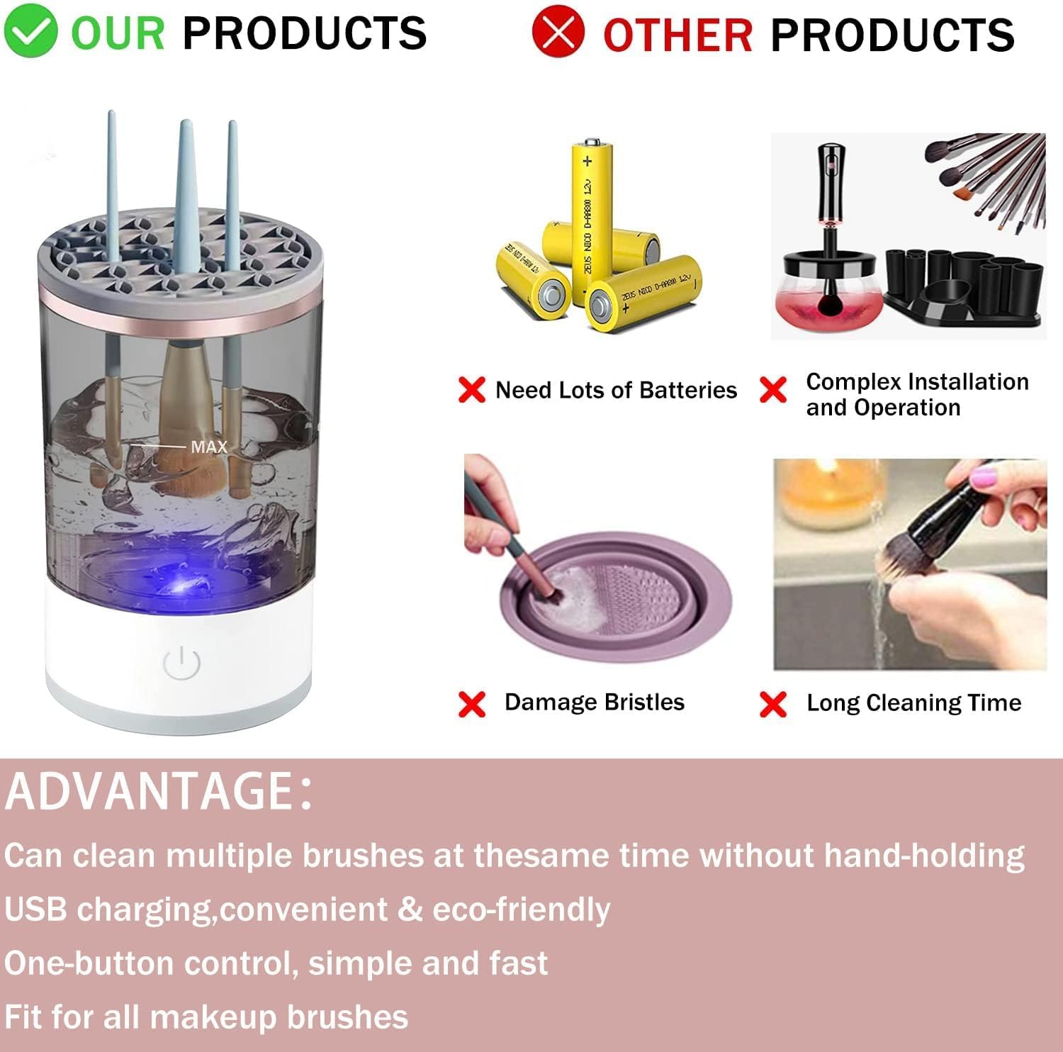 🌸 Automatic makeup brush cleaner 🌸