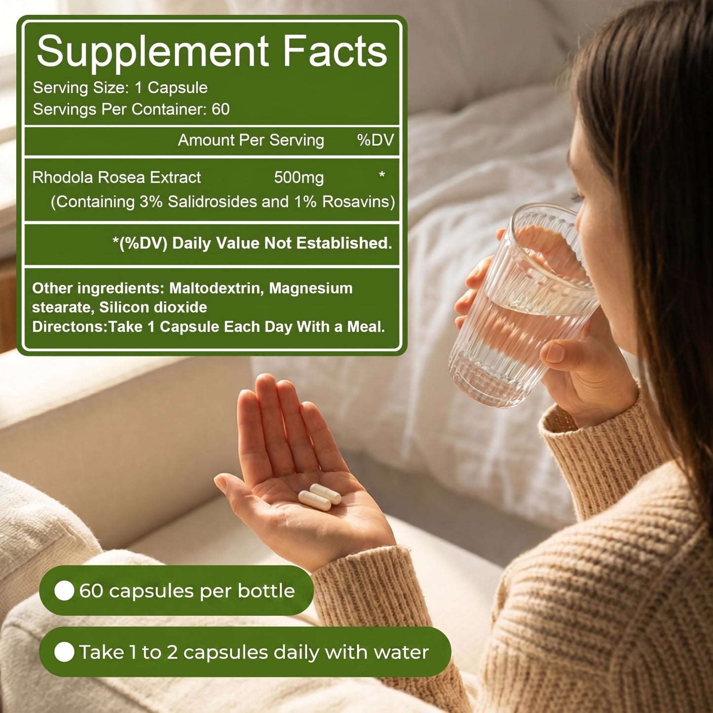 Rhodiola Rosea Extract Capsules